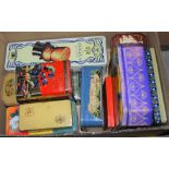 A BOX OF ASSORTED VINTAGE TINS