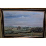 DONALD AYRES, CHEVIOT HILLS, OIL ON CANVAS, SIGNED LOWER LEFT, 59CM X 89.5CM