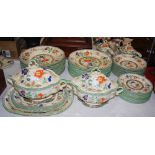 A MASONS CHINOISERIE DECORATED PART DINNER SET