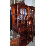 A REPRODUCTION AESTHETIC MOVEMENT STYLE MAHOGANY DISPLAY CABINET