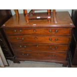 A GEORGE III MAHOGANY CHEST OF FOUR GRADUATED DRAWERS