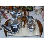 A FIVE-PIECE PICQUOT WARE TEA AND COFFEE SET