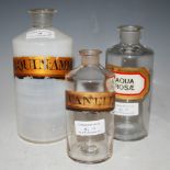 THREE ASSORTED APOTHECARY BOTTLES