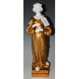 AFTER G. OMERTH, A GILT METAL AND WHITE COMPOSITE FIGURE "CANDEUR"