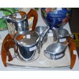 A VINTAGE PICQUOT WARE SIX-PIECE TEA AND COFFEE SET