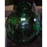 A GREEN GLASS CARBOY JAR