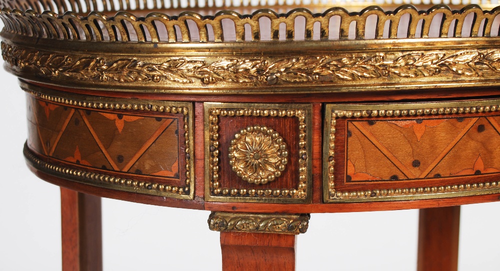 A late 19th/ early 20th century specimen wood and gilt metal mounted occasional table, the oval- - Image 4 of 12