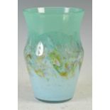 A Monart vase, shape OD, mottled green, blue, purple and yellow with gold coloured inclusions and