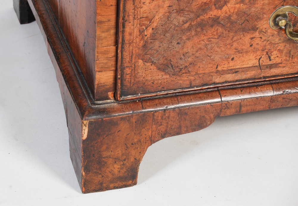 A George III walnut bureau bookcase, the moulded cornice above a pair of mirrored cupboard doors, - Image 3 of 14