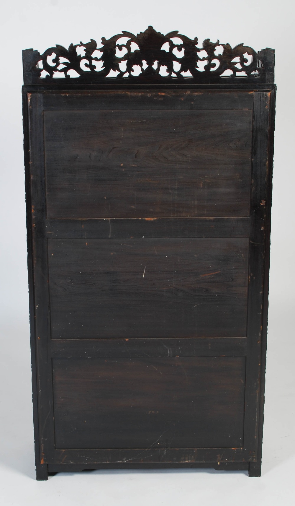 A Chinese darkwood display cabinet, late 19th/ early 20th century, the rectangular top with - Image 6 of 6