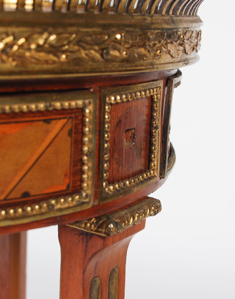 A late 19th/ early 20th century specimen wood and gilt metal mounted occasional table, the oval- - Image 9 of 12