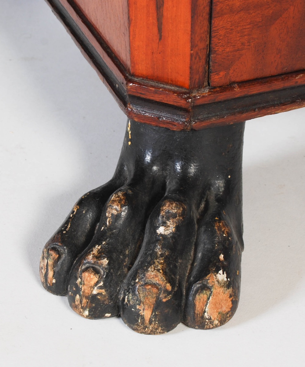 A pair of 19th century mahogany and ebony lined pedestal cupboards, the rectangular tops above a - Image 3 of 6