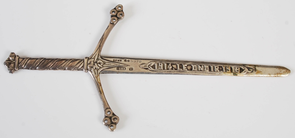 Alexander Ritchie, a white metal paper knife/ letter opener in the form of a sword, inscribed to one - Image 4 of 9