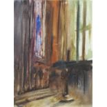 •AR Sophie Knight (b.1965) Cathedral Interior watercolour, signed and dated '89 lower right 76cm x