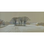 •AR Donald Shannon (20th century, Exh. 1952-1964) Winter landscape with snow covered fields and