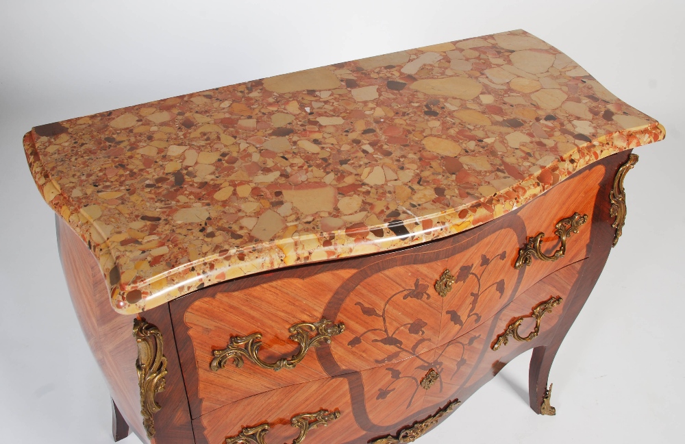 A Continental kingwood, rosewood and gilt metal mounted Transitional style commode, late 19th/ early - Image 2 of 8