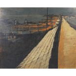 •AR Valerie Johnson (20th century) Canvey Island oil on canvas, inscribed verso on label for Redfern