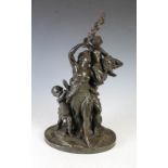 A late 19th century bronze figure group, The Triumph of Bacchus, after Claude Michel Clodion (1738-