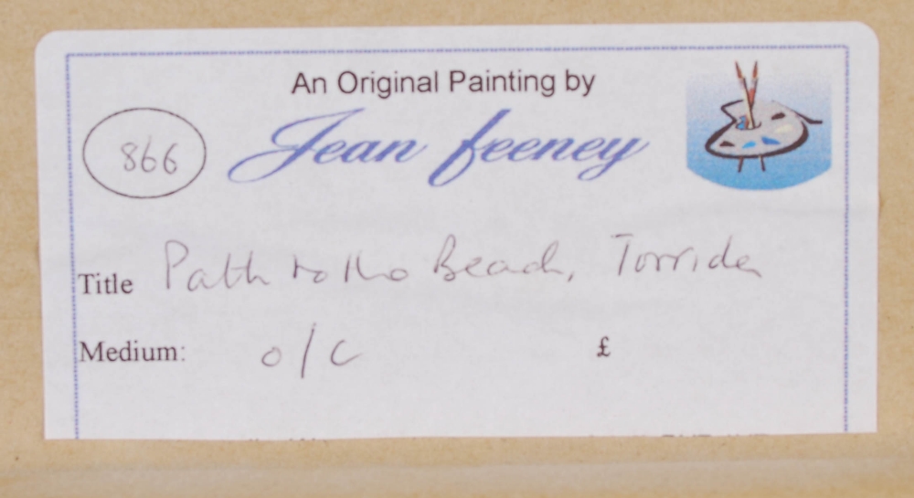 •AR Jean Feeney (Contemporary) Path to the Beach oil on canvas, signed lower left, inscribed on - Image 6 of 6