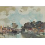 James Watterson Herald (1859-1914) River scene with boat watercolour, signed lower left 22cm x 31cm