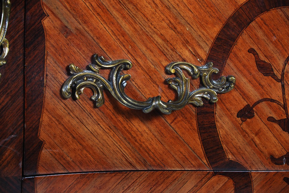 A Continental kingwood, rosewood and gilt metal mounted Transitional style commode, late 19th/ early - Image 5 of 8