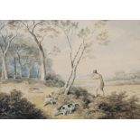 Samuel Howitt (1765-1822) Hare Shooting and another Snipe Shooting, a pair watercolours, Hare