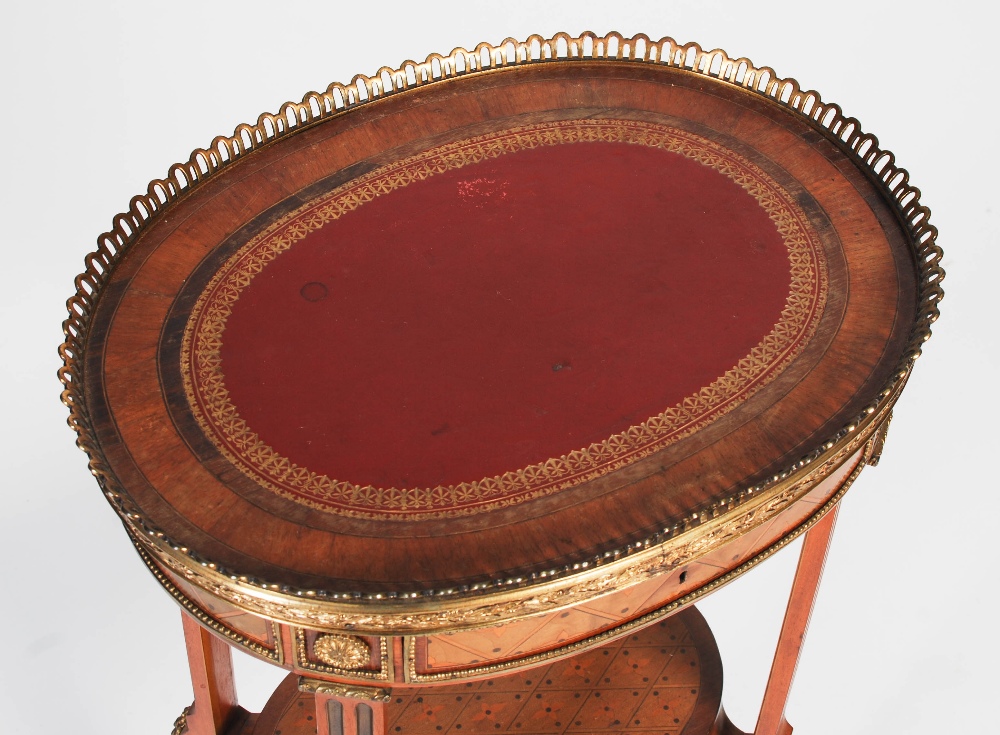 A late 19th/ early 20th century specimen wood and gilt metal mounted occasional table, the oval- - Image 2 of 12