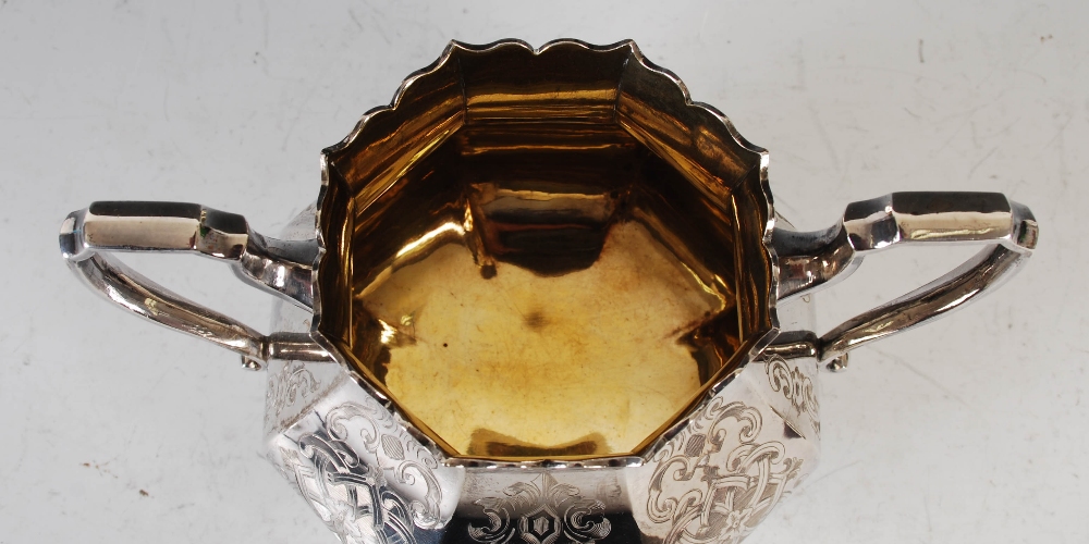 A Victorian silver four piece tea set, Birmingham, 1849 and 1858, makers mark of Elkington & Co., - Image 22 of 28