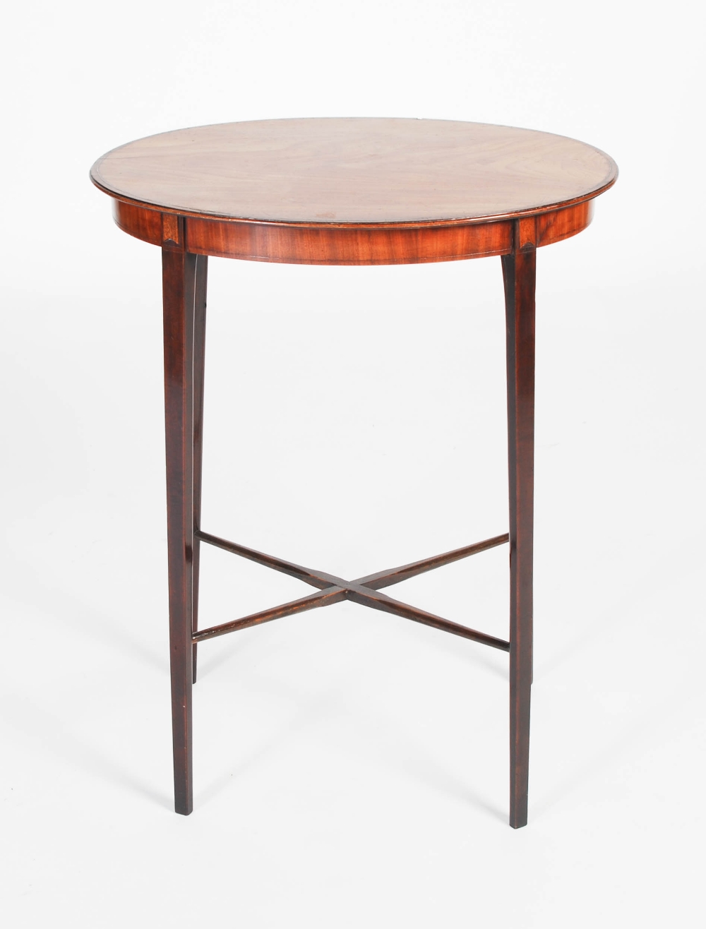 A 19th century mahogany occasional table, the oval-shaped top with boxwood lined and rosewood banded - Image 6 of 6