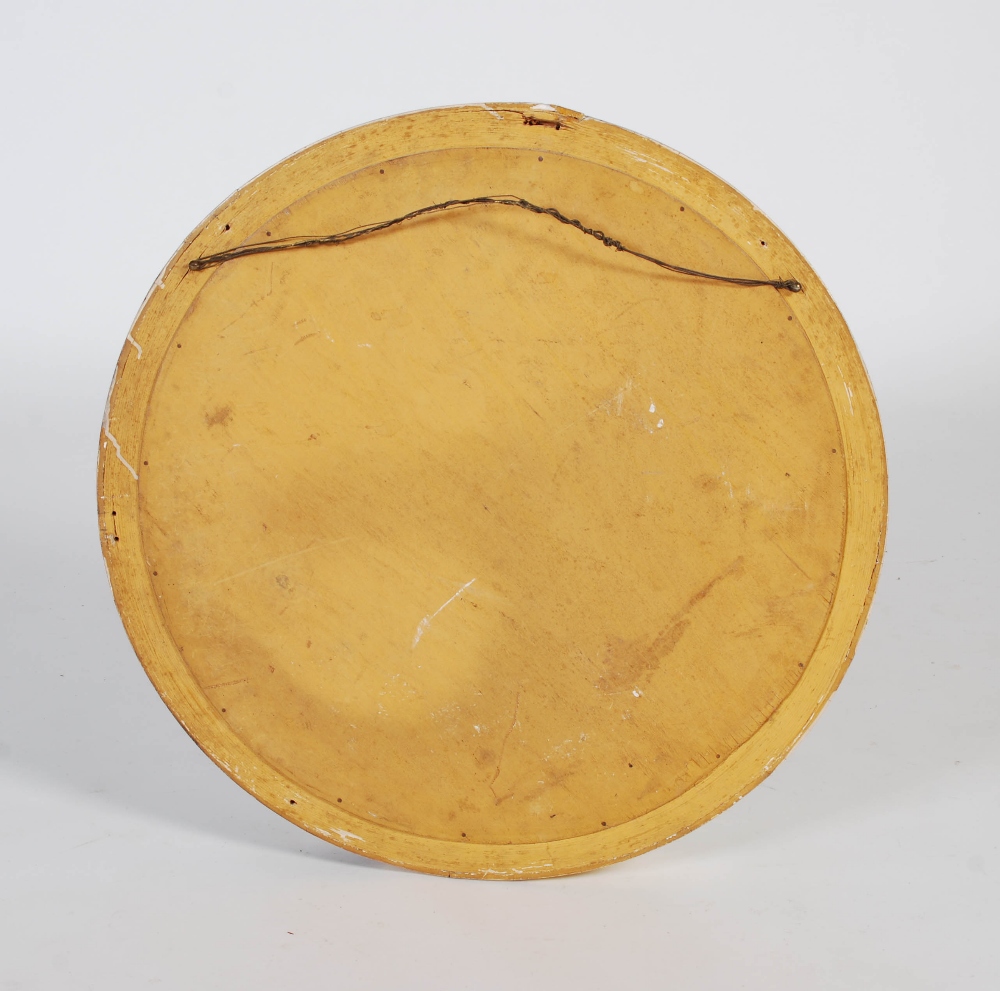 A 19th century giltwood mirror, the circular convex mirror plate within ball-set frieze, 58cm - Image 3 of 3