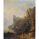Attributed to Reverend John Thomson of Duddingston (1778-1840) Coastal landscape with rowing boat