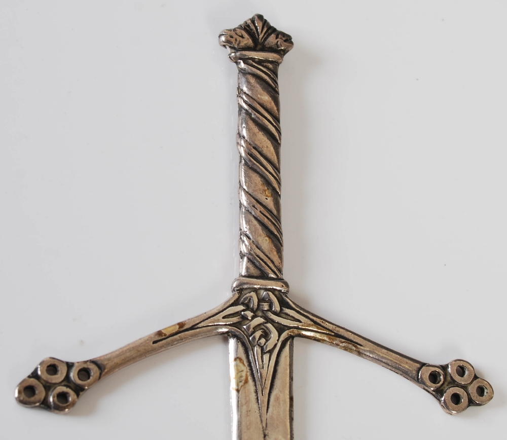 Alexander Ritchie, a white metal paper knife/ letter opener in the form of a sword, inscribed to one - Image 3 of 9