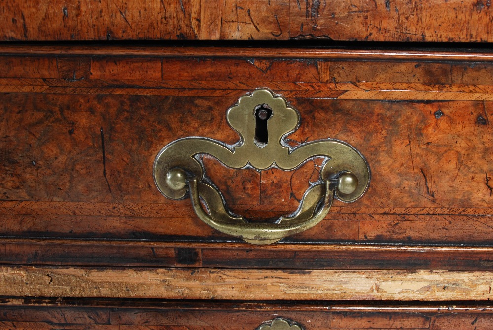 A George III walnut bureau bookcase, the moulded cornice above a pair of mirrored cupboard doors, - Image 5 of 14