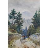 Robert Sanderson (fl. 1865-1905) A Highland Road watercolour, signed with initials and dated 1884
