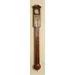 A George III mahogany, boxwood and ebony lined stick barometer, Watkins, St. Fa's Street, London,