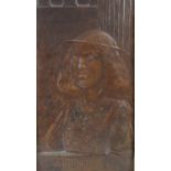 Sir George James Frampton (1860-1928), a bronze relief panel depicting St Christina, in gilt wood