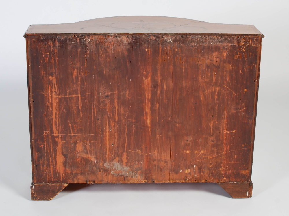 A 19th century mahogany and marquetry inlaid bowfront side cabinet, the shaped top with Neoclassical - Image 5 of 5