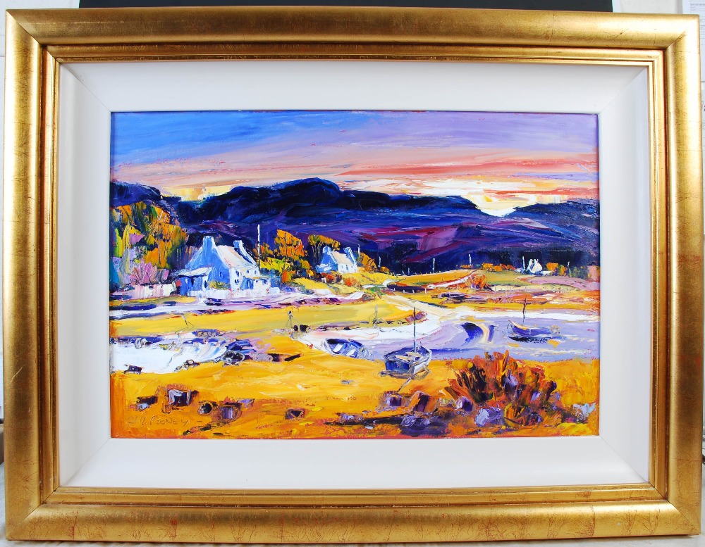 •AR Jean Feeney (Contemporary) Evening, Dervaig, Mull oil on canvas, signed lower left, inscribed on - Image 2 of 7