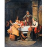G. Carneri (19th century) Tavern scene oil on canvas, signed lower left 67cm x 54cm