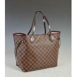A Louis Vuitton Neverfull MM Tote bag, Damier Ebene canvas with pink lining, with original cloth