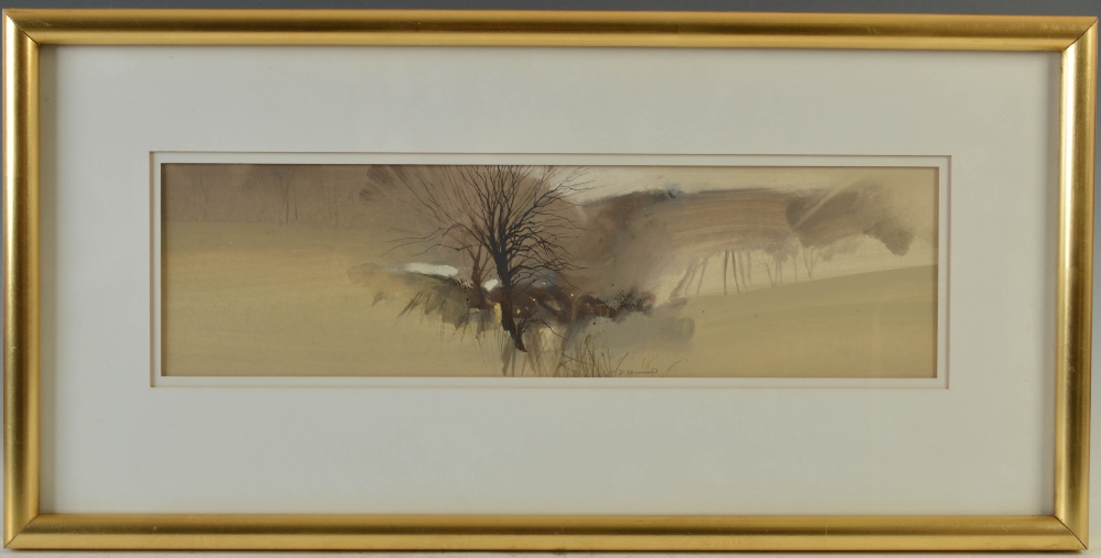 •AR Donald Shannon (20th century, Exh. 1952-1964) Winter landscape with trees watercolour, signed - Image 2 of 4