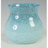 A Monart vase, shape SA, mottled blue with gold coloured inclusions, 14cm high.