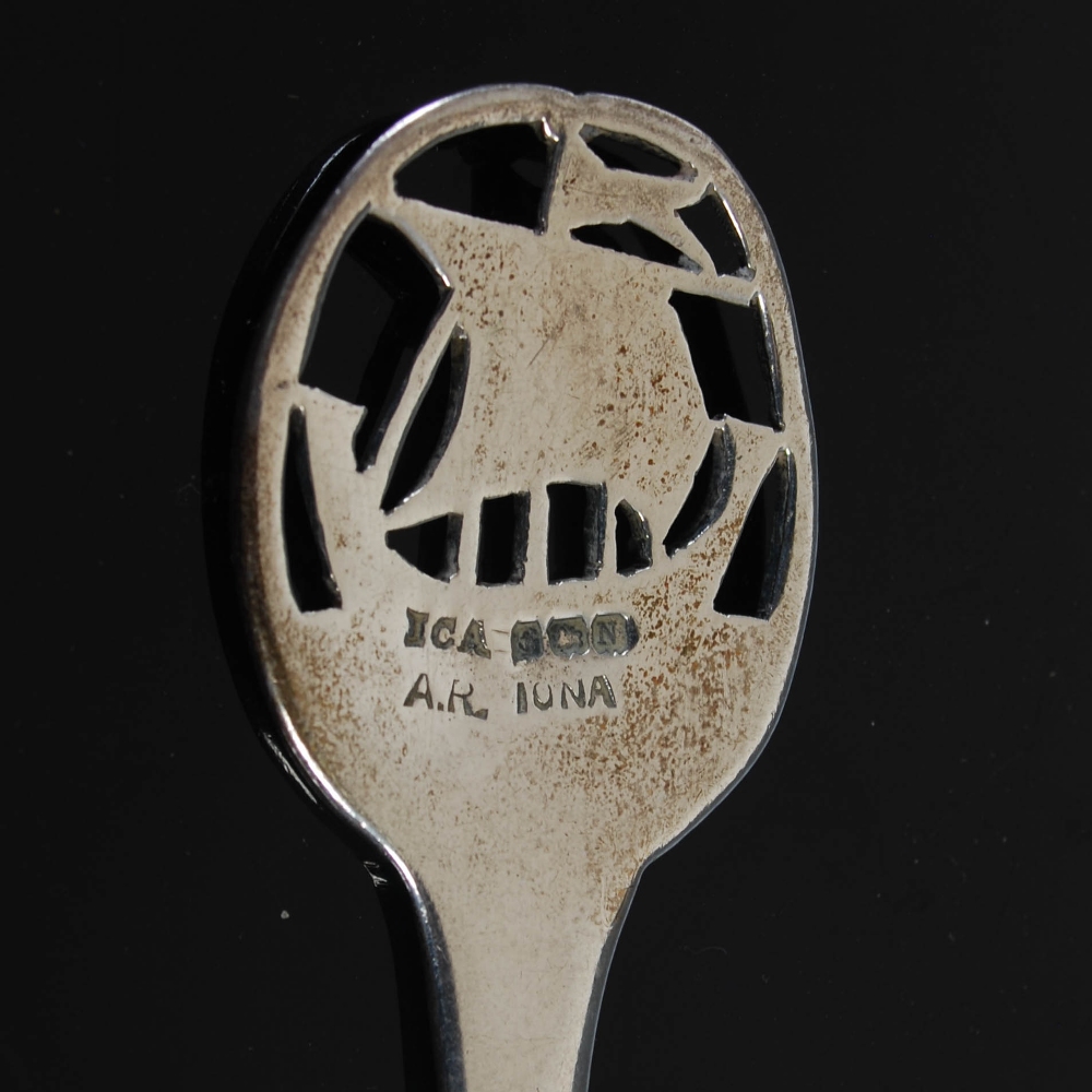 Alexander Ritchie, a silver spoon, Birmingham, 1937, makers mark of ICA, stamped A.R. IONA, the - Image 6 of 6