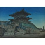 •AR Elizabeth Keith (1887 - 1956) East Gate, Seoul Woodblock, signed lower right Dated 1920 and