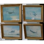 Set of 4 military aircraft prints