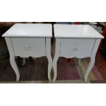 Pair of painted bedside tables - Approx W:43 x D:35 x H:60