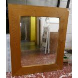 Large oak framed mirror