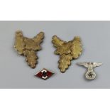 2 German badges and a pair of insignia