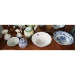 Collection of blue and white china to include Delft