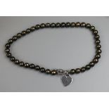 Montpellier silver set Tahitian pearl neckless